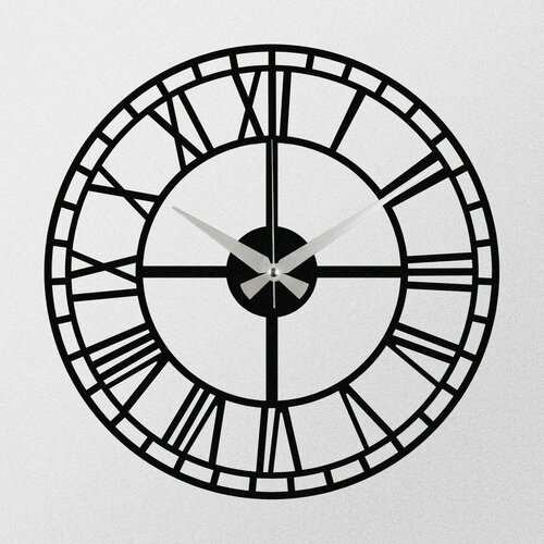 Настінний годинник Enzoclock — S002 Black, 48 × 48см