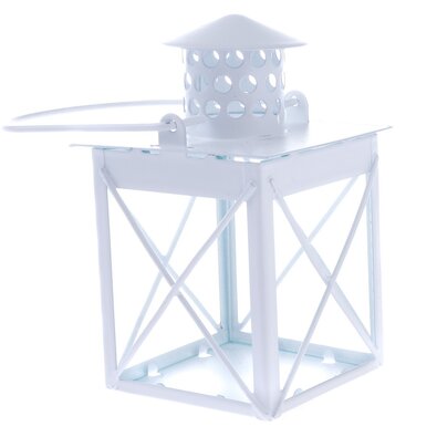 Kamilina kovinska svečarna, bela, 7 x 10,5 x 7 cm