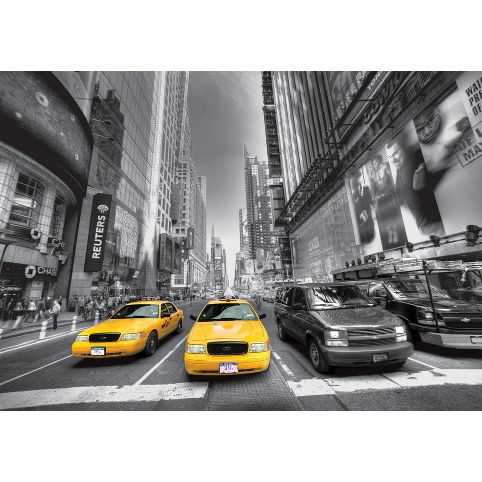 Obrázok AG Design FTNS 2474 Yellow cab, vliesová fototapeta, 360x270 cm, 4 díly