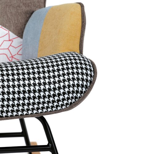 Fotel bujany PW2, patchwork