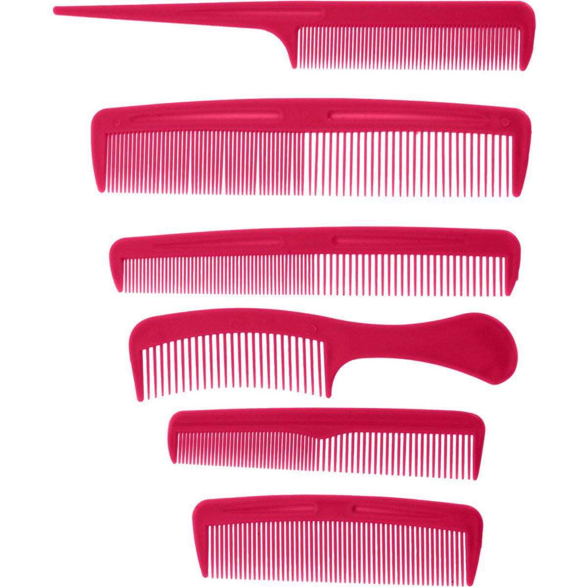 Sada hrebeňov Combs červená, 6 ks