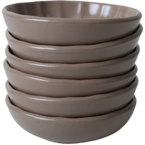Sada 6 kameninových misek Laguna 12 cm, hnědá