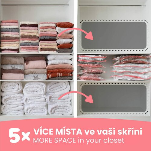 Compactor Set vákuových úložných vriec Aspispace M 6 ks, 70 l, 55 x 90 cm