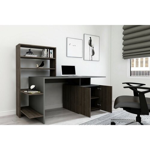 Pracovný stôl Melis Walnut and Anthracite