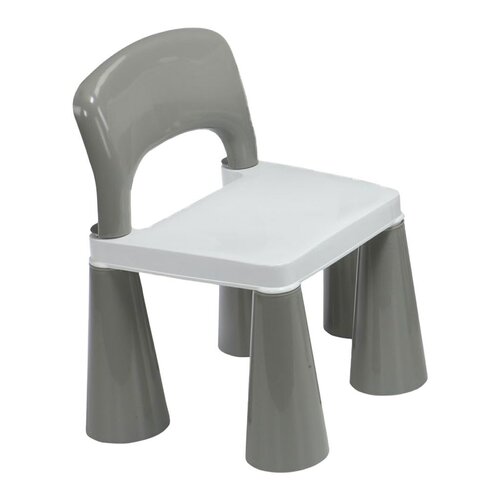 New Baby Kinderset mit Tisch und Stühlen, 3-teilig, grau-weiß