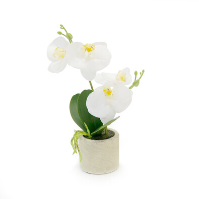 Umělá květina orchidea bílá, 26,8 cm