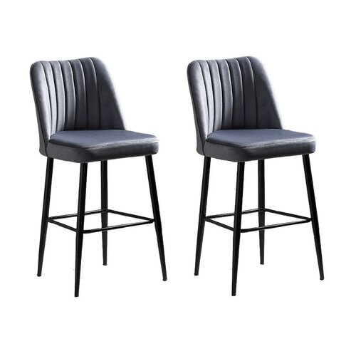 Set de scaune de bar Vento Grey and Black, 2 buc.