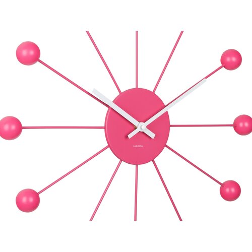 Karlsson 5977BP дизайнерські настінні годинникитемно-рожеві, діаметр 40 см