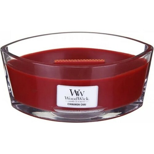 Woodwick Vonná svíčka loď Cinnamon Chai, 453 g