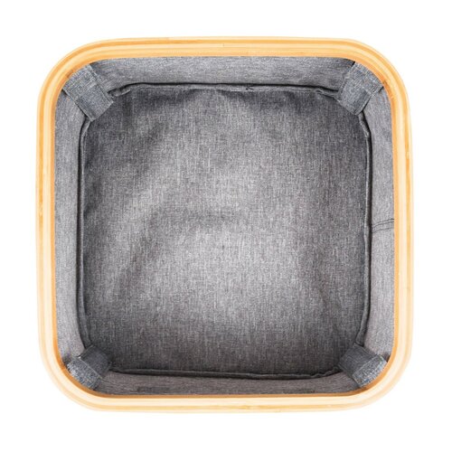 Úložný box G21 30 x 30 x 15 cm, bambusový s vekom, sivý