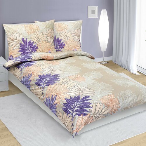 Bellatex Baumwollbettwäsche Farn Lachs, 140 x 200 cm, 70 x 90 cm