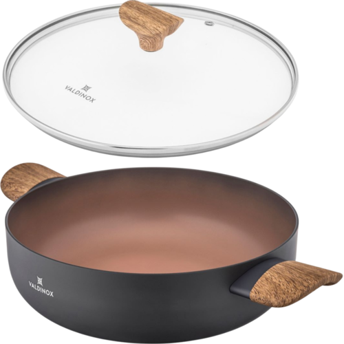 Valdinox Morgan 26 cm-es sekély serpenyő fedéllel,3,4 l