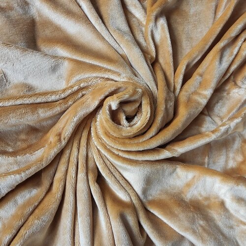 Mikroplyš medová posteljna pregrinjala, 90 x 200cm