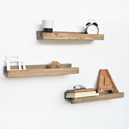 Polica Apol Walnut, 3 kos