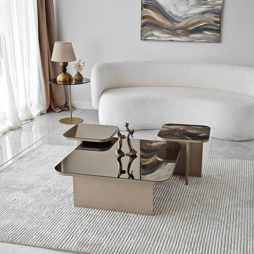 Jazz Beige and Bronze dohányzóasztal-készlet