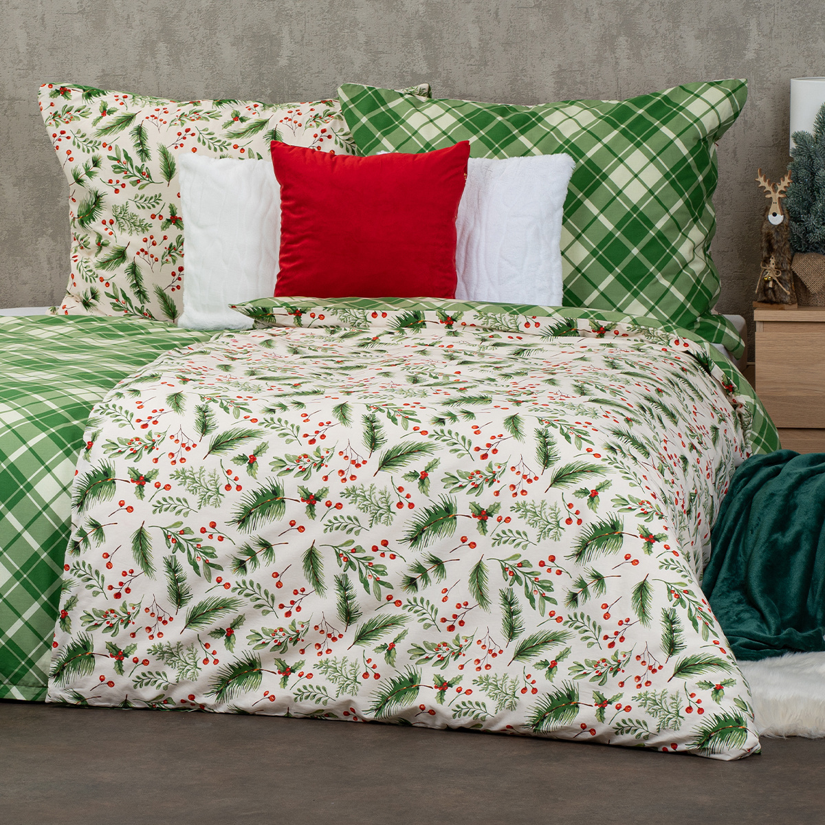 4Home Scotch green pamut ágyneműhuzat, 140 x 220 cm, 70 x90 cm, 140 x 220 cm, 70 x 90 cm akciós termékkép 1
