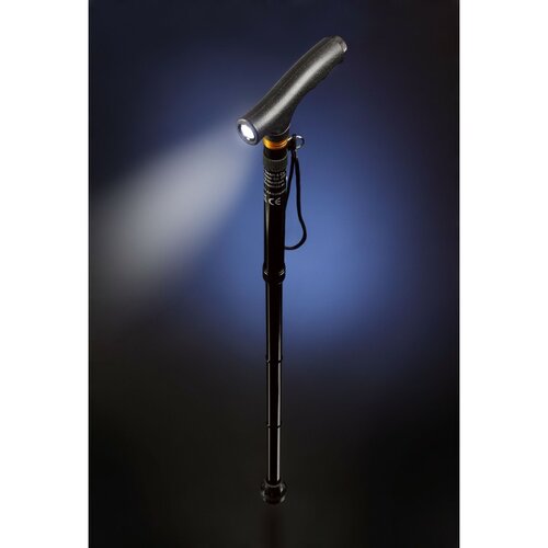 Sklopna palica za sprehod z lučjo, 95 cm