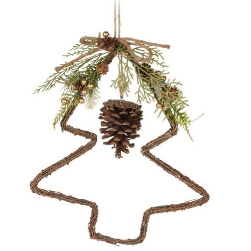 Viseča božična dekoracija Woody Tree, 34 x 34 x 7cm