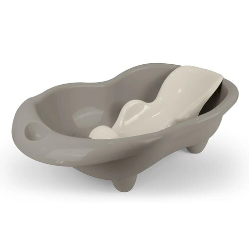 Dolu Babybadewanne Hippo mit Chaiselongue, Grau, 26 x 84,5 x 50,5 cm