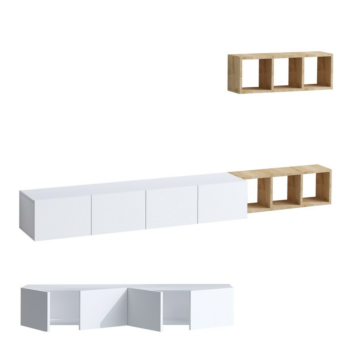 Pia Biela a dubová TV stena