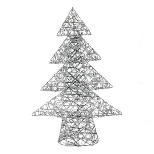 Ezüst fa LED fénnyel, 34 x 50 x 9 cm akciós termékkép 1