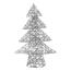 Stříbrný stromek s LED světlem, 34 x 50 x 9 cm
