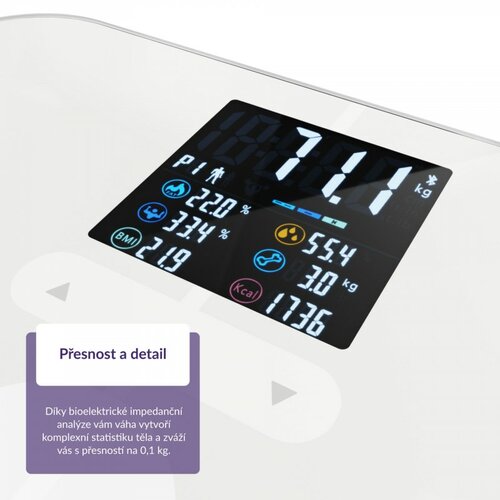 TrueLife FitScale W7 BT waga osobista z Bluetooth,biała