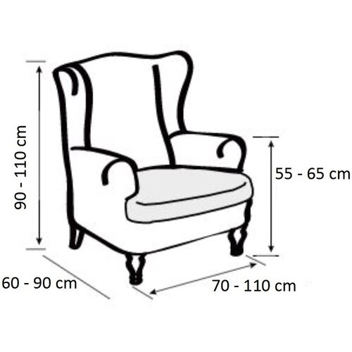 Multielasztikus „füles” fotel huzat szett, kék, 70 - 110 cm
