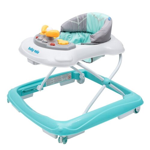 Baby Mix Walker pentru copii cu volan și roți dinsilicon verde, 50 x 44 x 50 cm