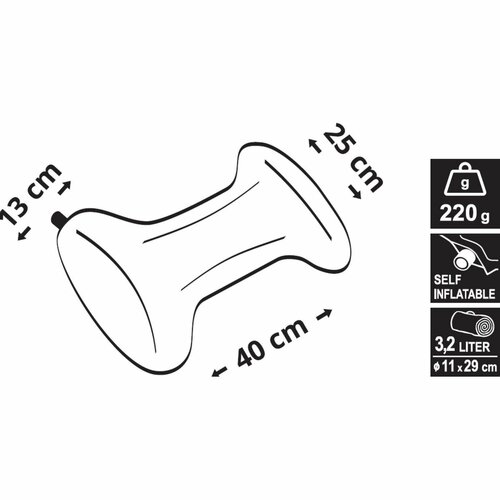 Cattara Самонадувна подушка Bone зелений, 40 x 25 x 13 см