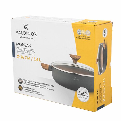 Valdinox Hrniec plytký s pokrievkou Morgan 26 cm, 3,4 l