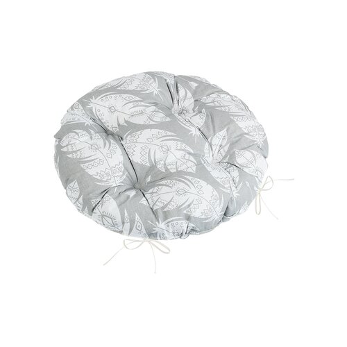 Bellatex Sitzkissen Adéla gesteppt rund Feder grau, 40 x 40 cm