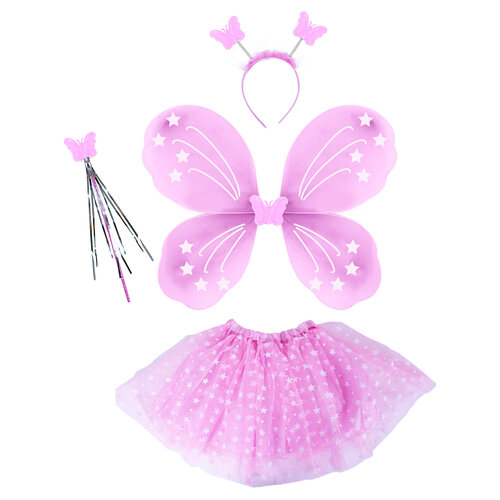 Rappa tütü szoknya rózsaszín pillangó szárnyakkal gyermek jelmez