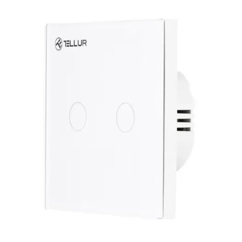 Întrerupător Tellur WiFi Smart dublu,1800 W, 10 A., alb