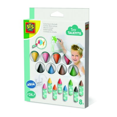 SES Malowanie w wannie - kredki woskowe, 8 szt.