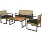 Gartenmöbel Set Gandia, 4 Teile, Metall, PE, Rattan