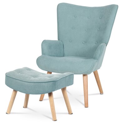 Fotel BLUE2, türkiz, lábtartóval