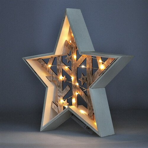 Solight LED vánoční hvězda, 29 cm, teplá bílá