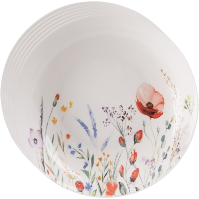 Orion Set porcelanových globokih krožnikov Mak20,5 cm, 6 kos