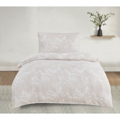 Jacquard-Bettwäsche Alabama beige, 140 x 200 cm, 70 x 90 cm