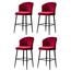 Barstuhl-Set Rubi Claret Red, 4 Stück