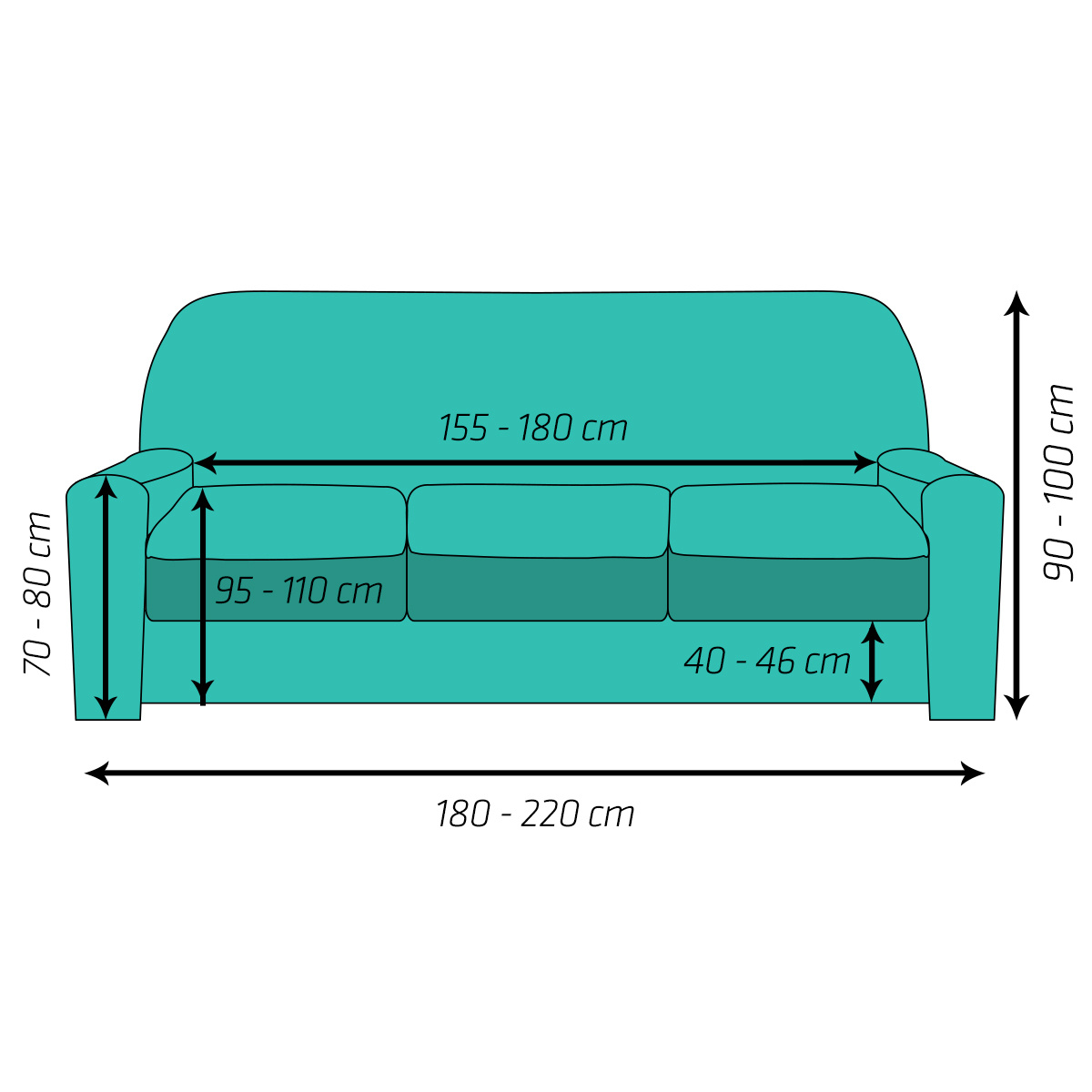 4Home Multielastický poťah na sedačku Comfort Plus sivá, 180 - 220 cm, 180 - 220 cm