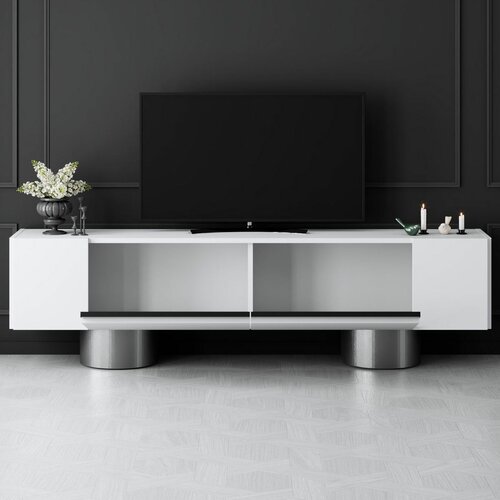 Măsuță TV Bohem White and Silver