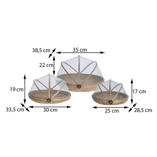 Súprava  3 servírovacích podnosov s krytom Bamboo