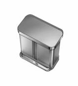 Simplehuman Pedálový odpadkový koš na tříděný odpad 58 l, stříbrná