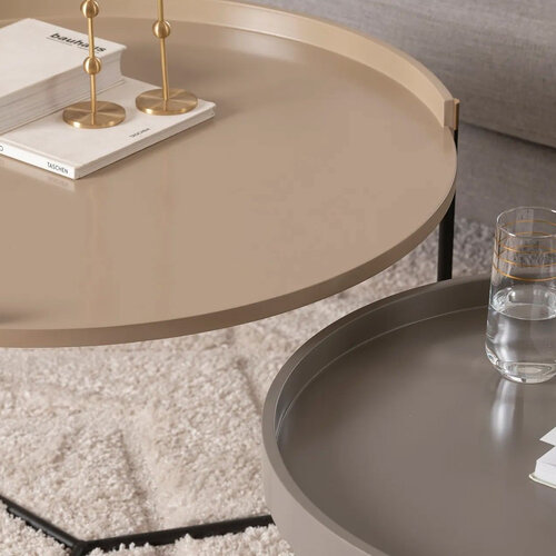 Skladací stôl Mandy Beige, 2 ks