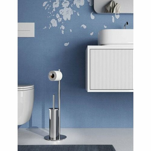 GEDY 143213 Circe stojalo z držalom za toaletnipapir in WC krtačo, okrogel, krom