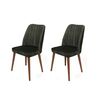 Set de scaune de sufragerie Alfa Khaki and Walnut, 2 buc.