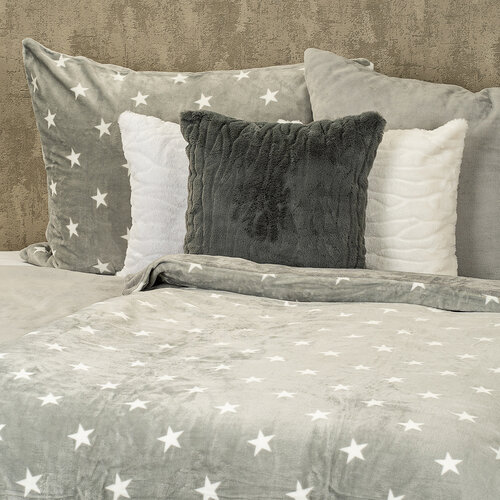 4Home Obliečky mikroflanel Stars grey, 140 x 200 cm, 70 x 90 cm