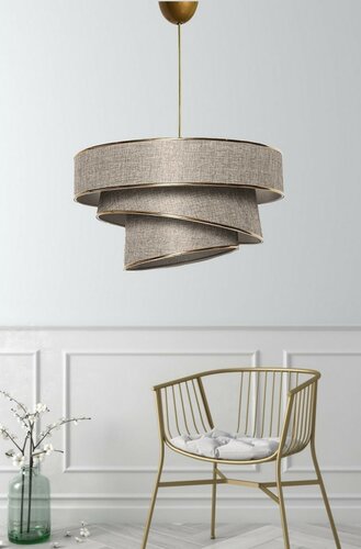 Lampa wisząca Couper - beżowa, złota
